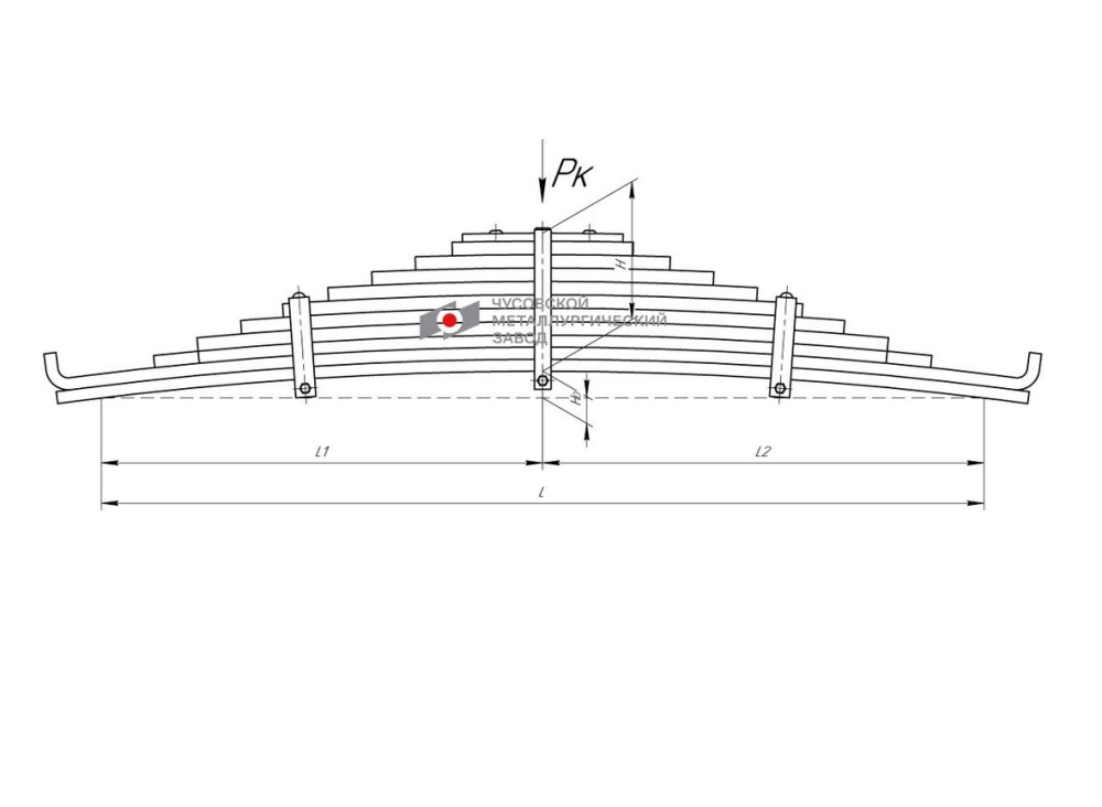 Рессора задняя 901811KZ-2912012-02 для грузовиков производства ПАО КамАЗ 65115, 43118, 53229 11 листов