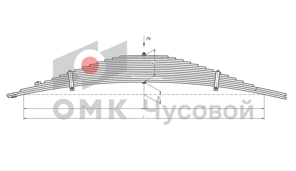Рессора задняя 509-2912012-11 для МАЗ 509, 5337, 5432 15 листов