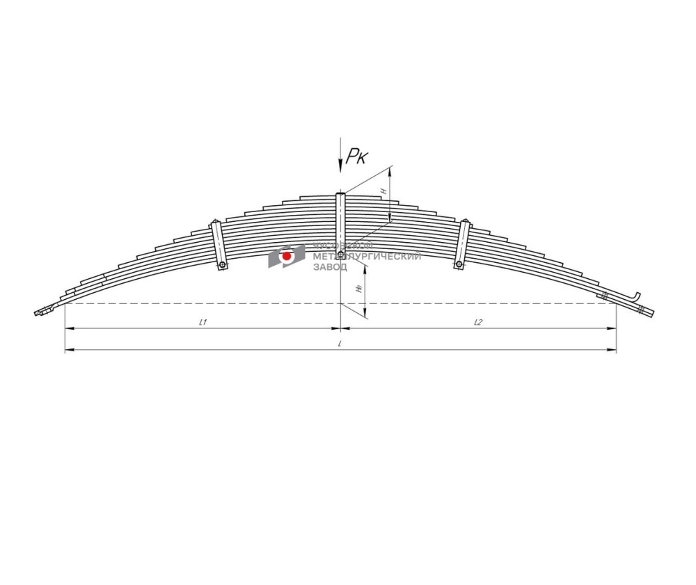 Рессора передняя 751015KZ-2902012-01 для грузовиков производства ПАО КамАЗ 65115, 55111, 43118 15 листов