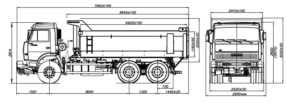 Автосамосвал КАМАЗ 53229-1963-15 6х4 грузоподъёмность 15 т