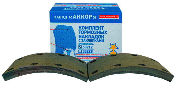 Накладки тормозные с заклепками 53212-3501105 