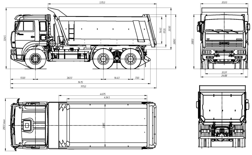 Автосамосвал КАМАЗ 6520-1043 6х4 грузоподъёмность 20 т