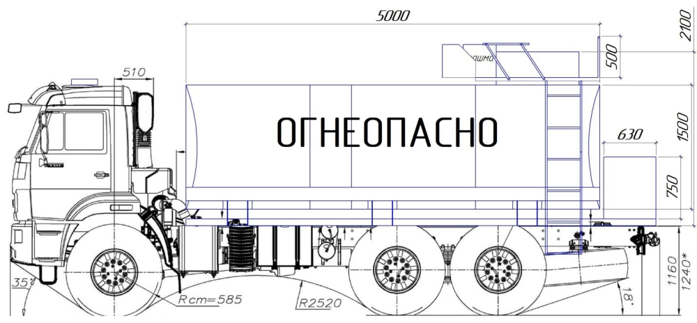 Автотопливозаправщик КАМАЗ 43118-1048-10 6х6 объём 12 куб. м