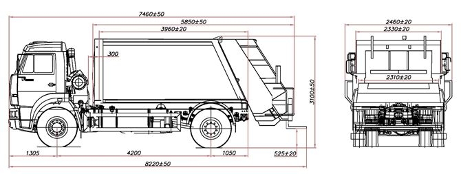 Мусороуборочная машина КАМАЗ 43253-1010-15 4х2 объём 11 куб.м