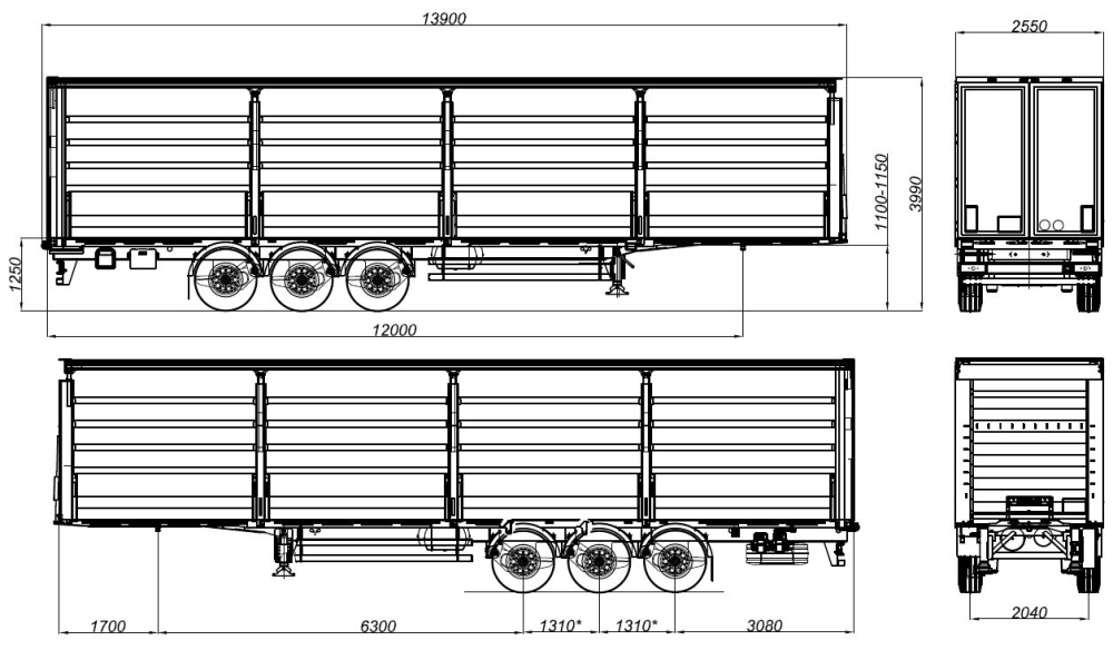 Полуприцеп тентовый (шторный) UAT-SCG 9226.01 объём 92 куб.м