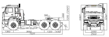 Седельный тягач КАМАЗ 44108-6010-24 КМУ 10 т длина 9,57 метр